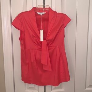 Trina Turk Coral Cotton Blouse